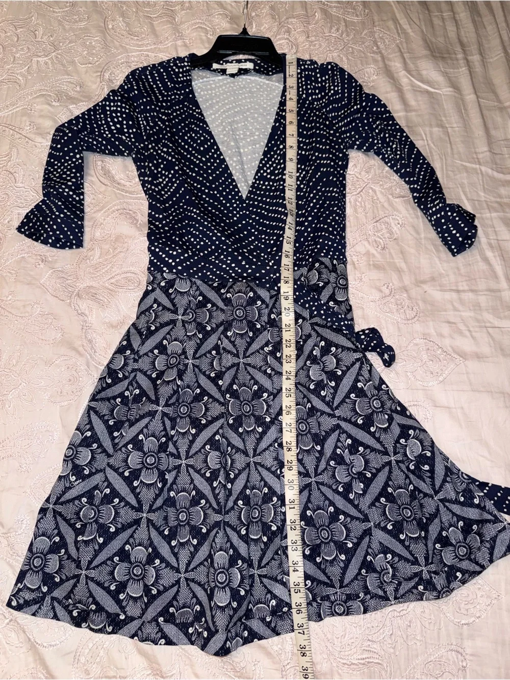Diane Von Furstenberg Jewel Polka Dot Floral Wrap Dress Size 2